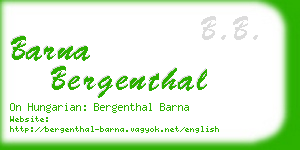 barna bergenthal business card